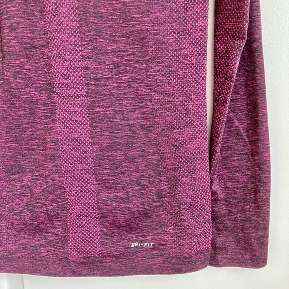 Nike Dri Fit Knit Half Zip running pullover in "Vivid Pink Heather" S - Picture 6 of 11